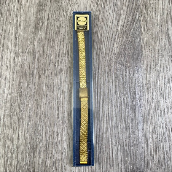 Elgolux Germany Vintage Watch Band Sliding Clasp 6.5” Gold Plated 10k Womens 8mm - Picture 1 of 8